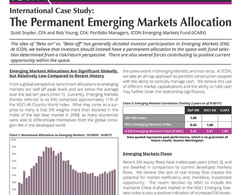 The Permanent Emerging Markets Allocation
